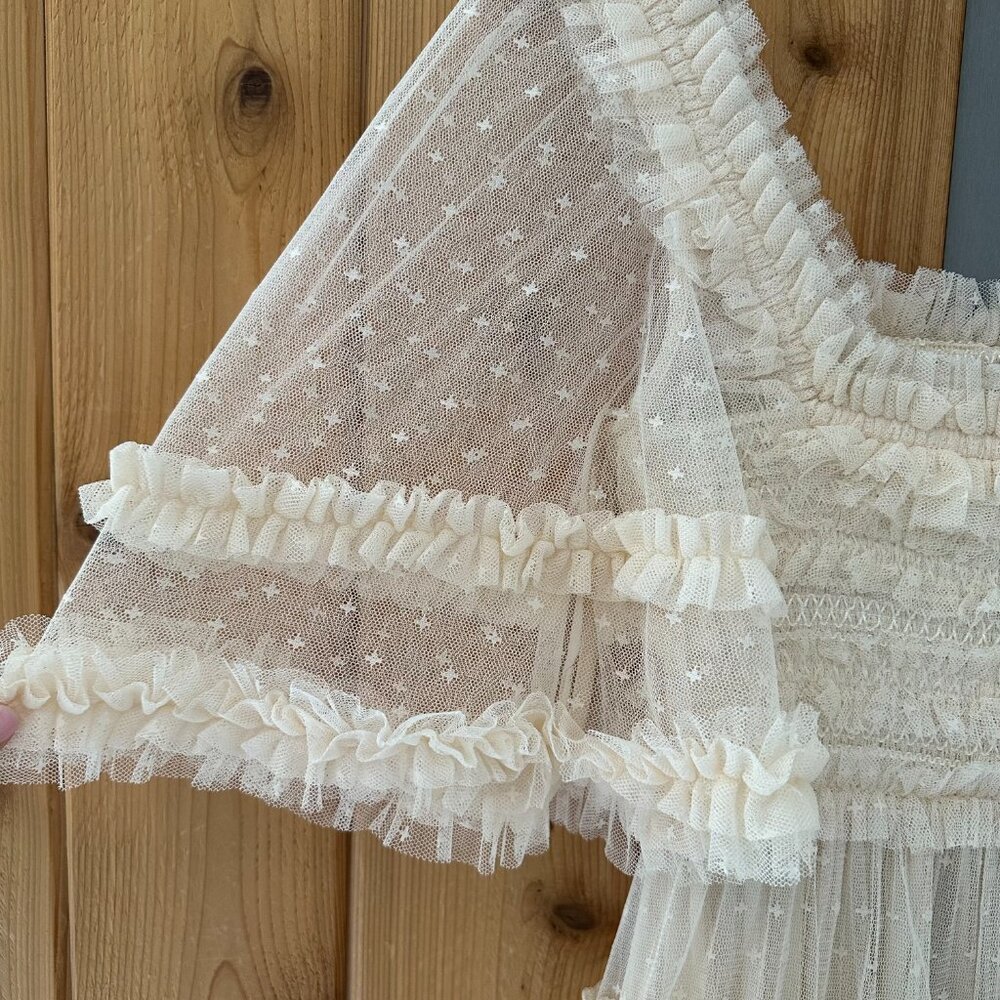 Needle & Thread Cream Ruffled Prom Dress - Picture 13 of 15